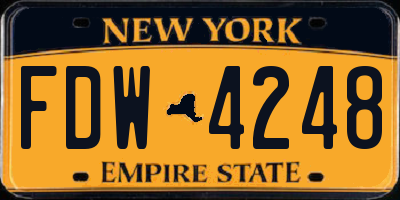 NY license plate FDW4248