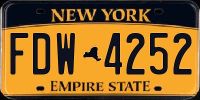 NY license plate FDW4252