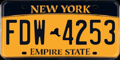 NY license plate FDW4253