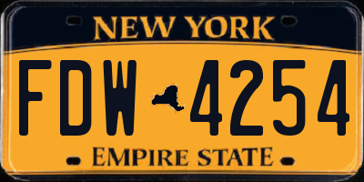 NY license plate FDW4254