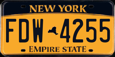 NY license plate FDW4255