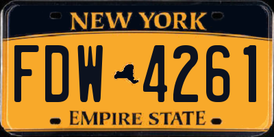 NY license plate FDW4261