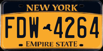 NY license plate FDW4264