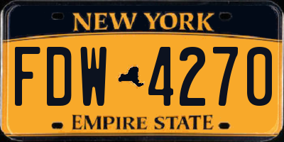 NY license plate FDW4270