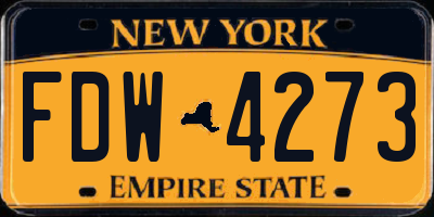 NY license plate FDW4273