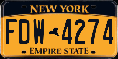 NY license plate FDW4274