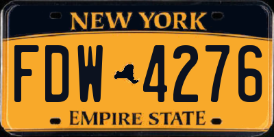 NY license plate FDW4276