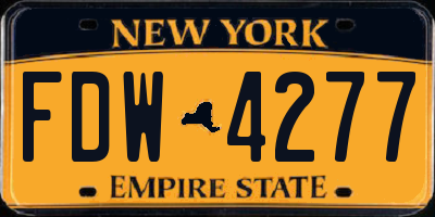 NY license plate FDW4277