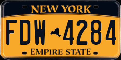 NY license plate FDW4284