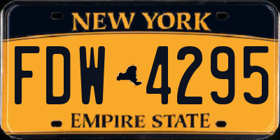 NY license plate FDW4295