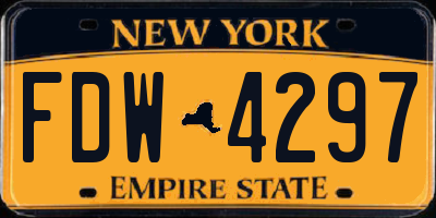 NY license plate FDW4297