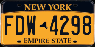 NY license plate FDW4298