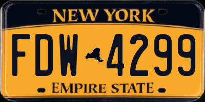 NY license plate FDW4299