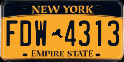 NY license plate FDW4313