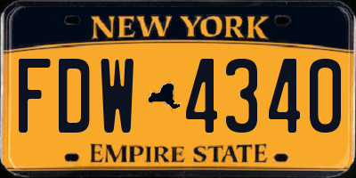 NY license plate FDW4340