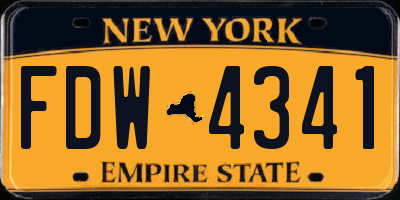 NY license plate FDW4341