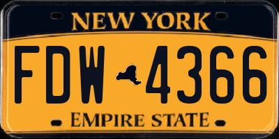 NY license plate FDW4366