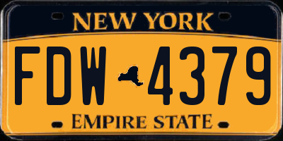 NY license plate FDW4379