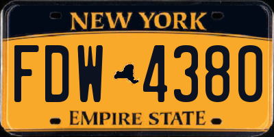 NY license plate FDW4380