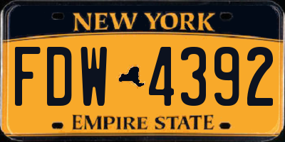 NY license plate FDW4392