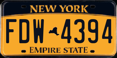 NY license plate FDW4394