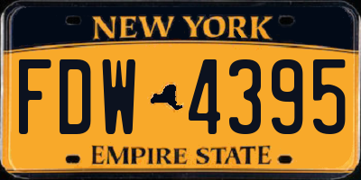 NY license plate FDW4395