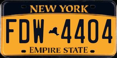 NY license plate FDW4404
