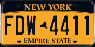 NY license plate FDW4411
