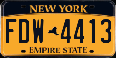 NY license plate FDW4413
