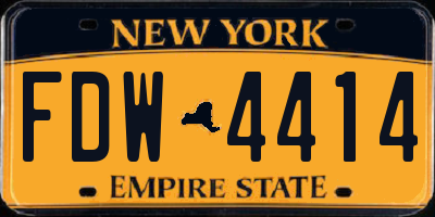 NY license plate FDW4414