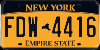 NY license plate FDW4416