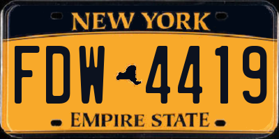 NY license plate FDW4419