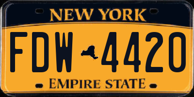 NY license plate FDW4420