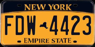NY license plate FDW4423