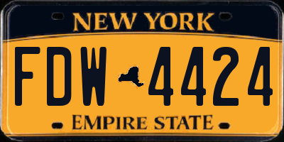 NY license plate FDW4424