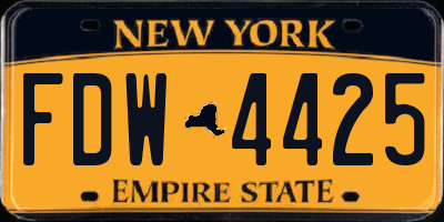NY license plate FDW4425