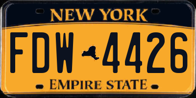 NY license plate FDW4426