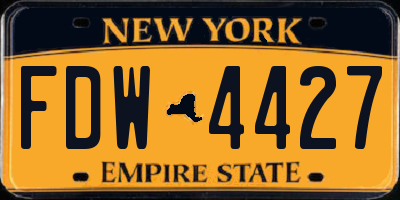 NY license plate FDW4427