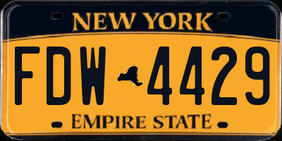NY license plate FDW4429