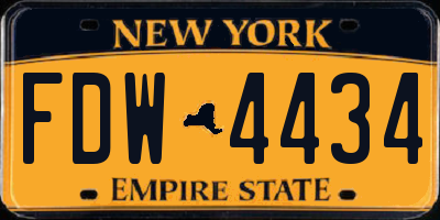 NY license plate FDW4434