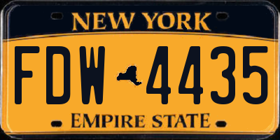 NY license plate FDW4435