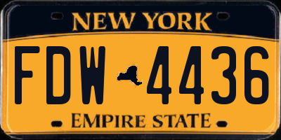 NY license plate FDW4436
