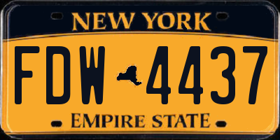 NY license plate FDW4437
