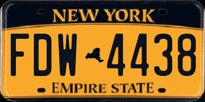 NY license plate FDW4438