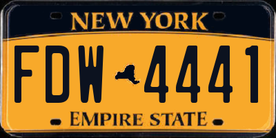NY license plate FDW4441