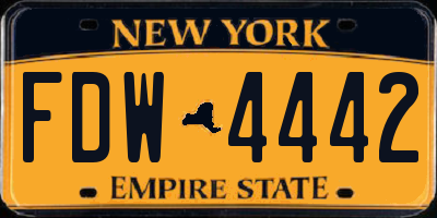 NY license plate FDW4442