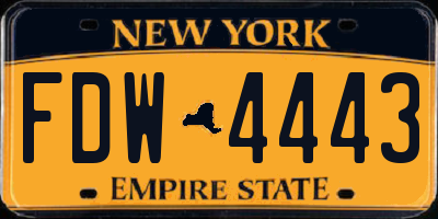 NY license plate FDW4443