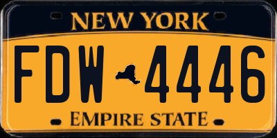 NY license plate FDW4446