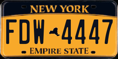 NY license plate FDW4447
