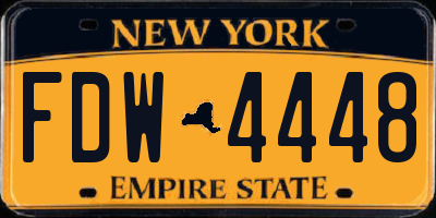 NY license plate FDW4448